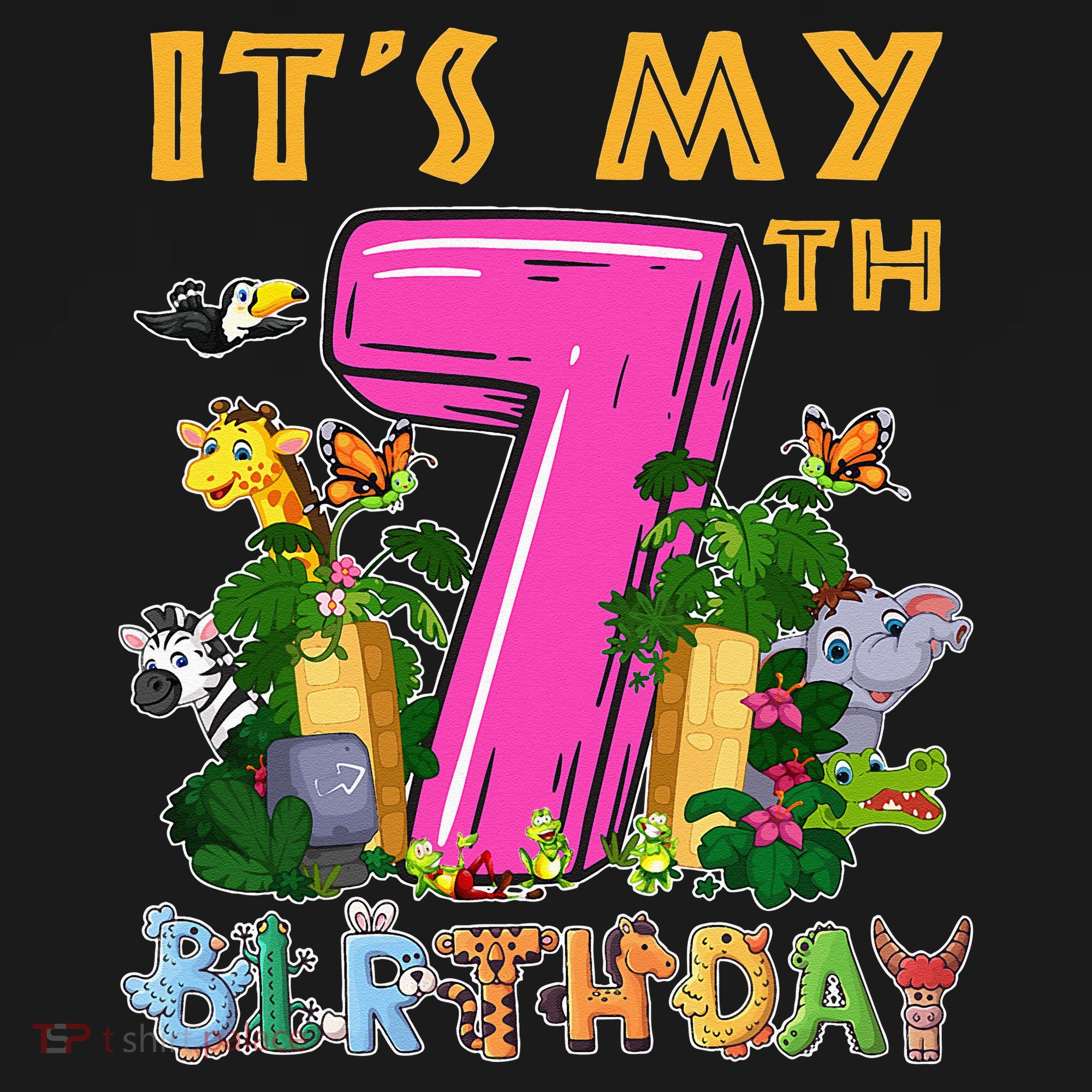 It's My 7th Birthday Safari Jungle Zoo Birthday 7 Year Old Visor