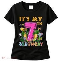 It's My 7th Birthday Safari Jungle Zoo Birthday 7 Year Old Women's T-Shirt thumb 0
