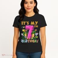 It's My 7th Birthday Safari Jungle Zoo Birthday 7 Year Old Women's T-Shirt thumb 4