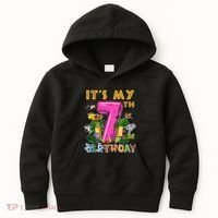 It's My 7th Birthday Safari Jungle Zoo Birthday 7 Year Old Kids Hoodie thumb 0
