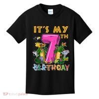 It's My 7th Birthday Safari Jungle Zoo Birthday 7 Year Old Kids T-Shirt thumb 0