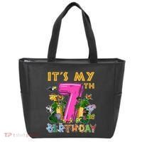 It's My 7th Birthday Safari Jungle Zoo Birthday 7 Year Old Tote Bag thumb 0