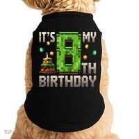 It'S My 8th Birthday 8 Year Old Gamer Pixel Birthday Boy Doggie Tank thumb 0