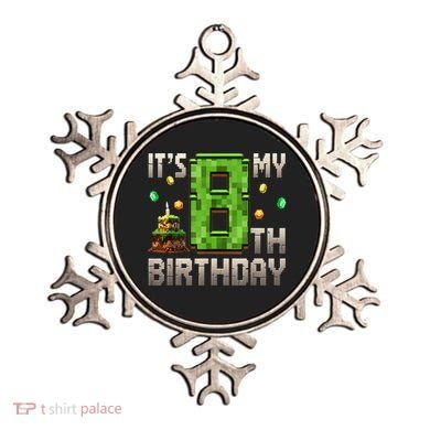 It'S My 8th Birthday 8 Year Old Gamer Pixel Birthday Boy Ornament