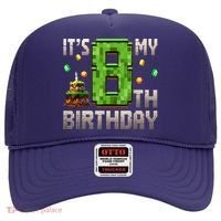 It'S My 8th Birthday 8 Year Old Gamer Pixel Birthday Boy Hat thumb 0