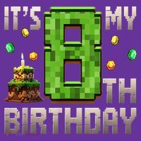 It'S My 8th Birthday 8 Year Old Gamer Pixel Birthday Boy Visor thumb 3