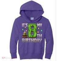 It'S My 8th Birthday 8 Year Old Gamer Pixel Birthday Boy Kids Hoodie thumb 0