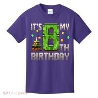 It'S My 8th Birthday 8 Year Old Gamer Pixel Birthday Boy Kids T-Shirt thumb 0