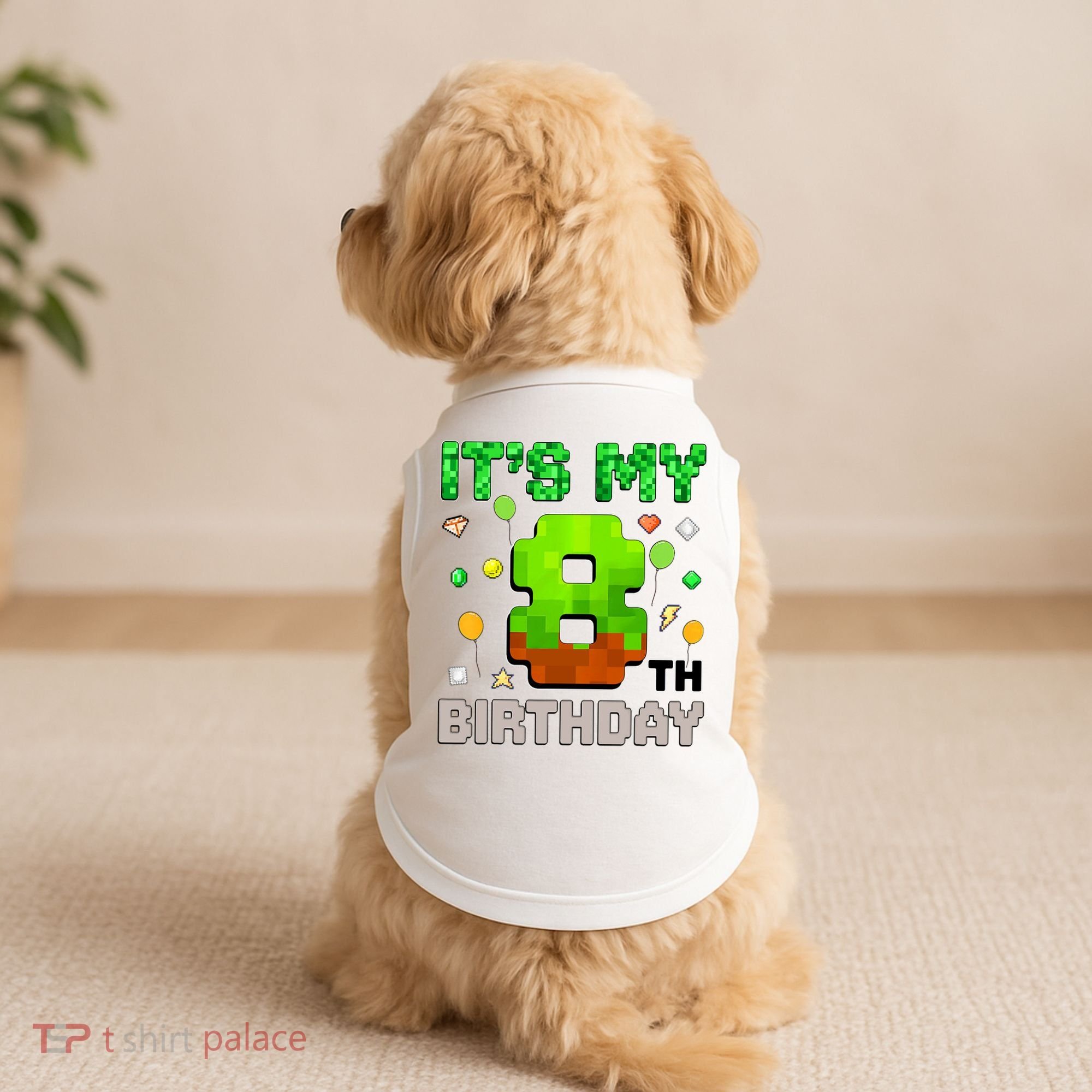  It's My 8th Birthday Boy Gaming Pixel Gamer Party  Doggie Tank