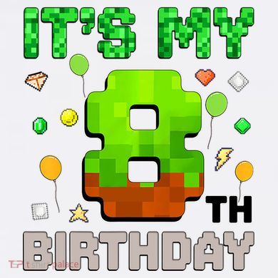 It's My 8th Birthday Boy Gaming Pixel Gamer Party  Button