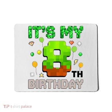  It's My 8th Birthday Boy Gaming Pixel Gamer Party  Mousepad