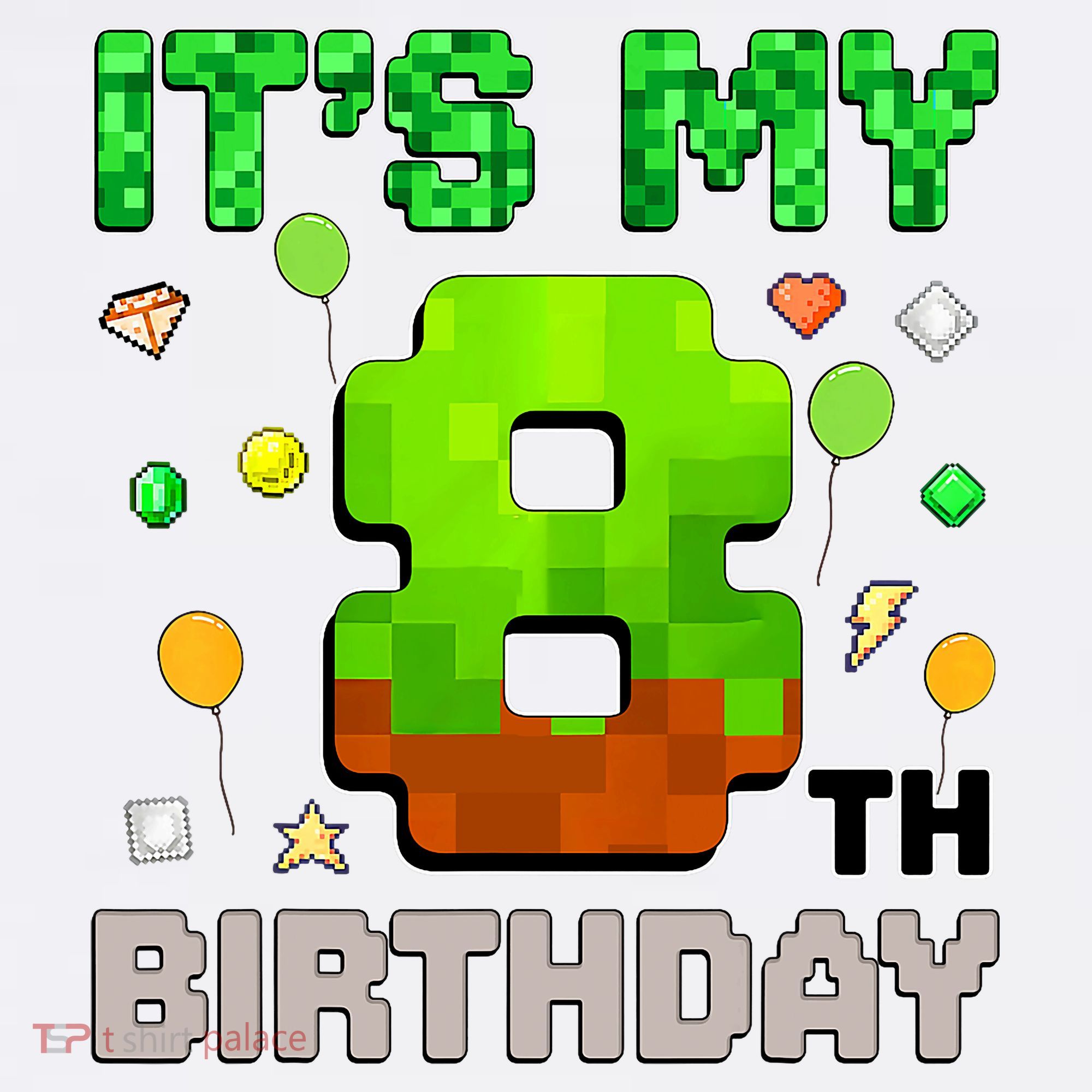  It's My 8th Birthday Boy Gaming Pixel Gamer Party  Mousepad