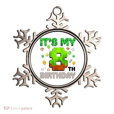  It's My 8th Birthday Boy Gaming Pixel Gamer Party  Ornament