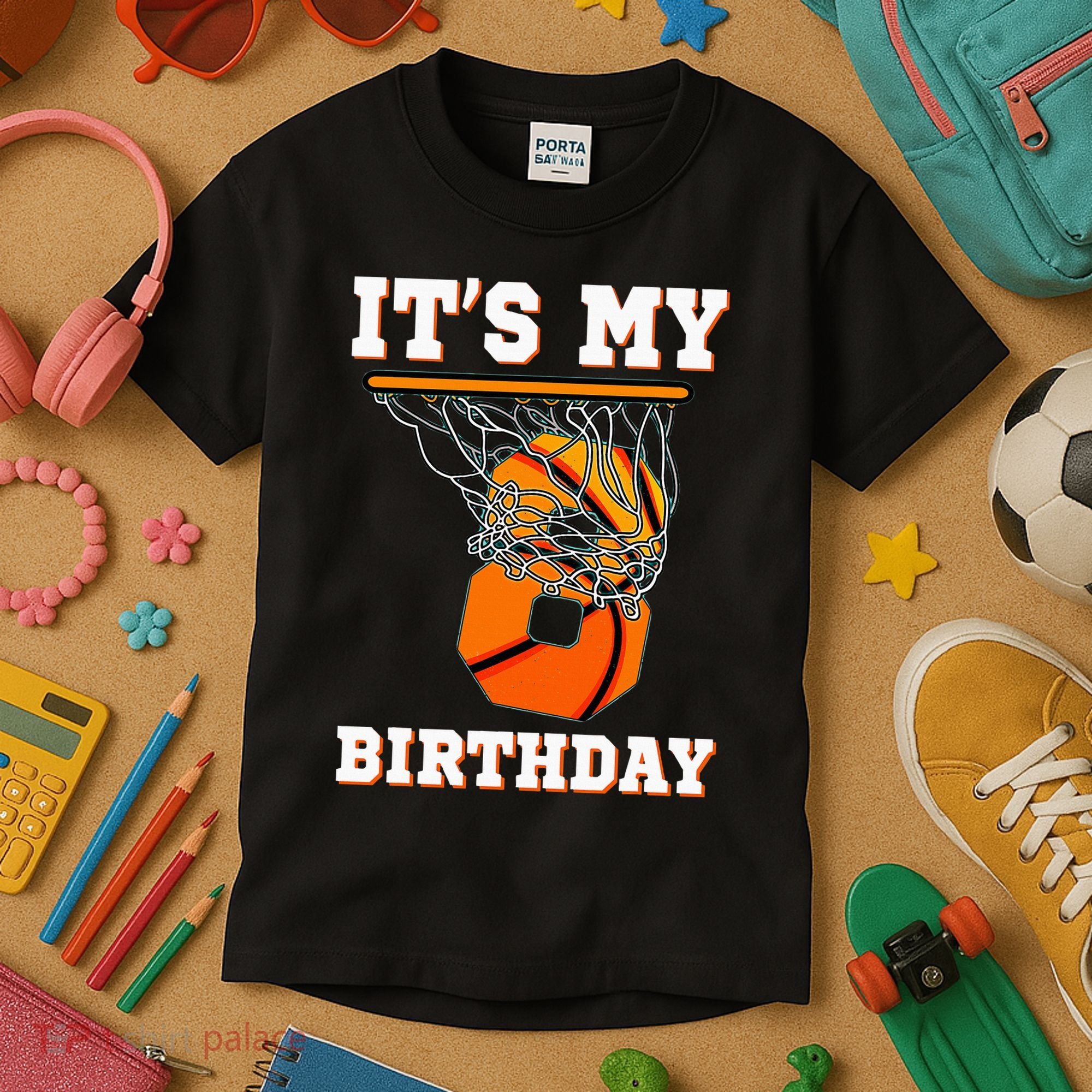 It's My 8th Birthday Basketball Boy Party 8 Years Old Kids T-Shirt