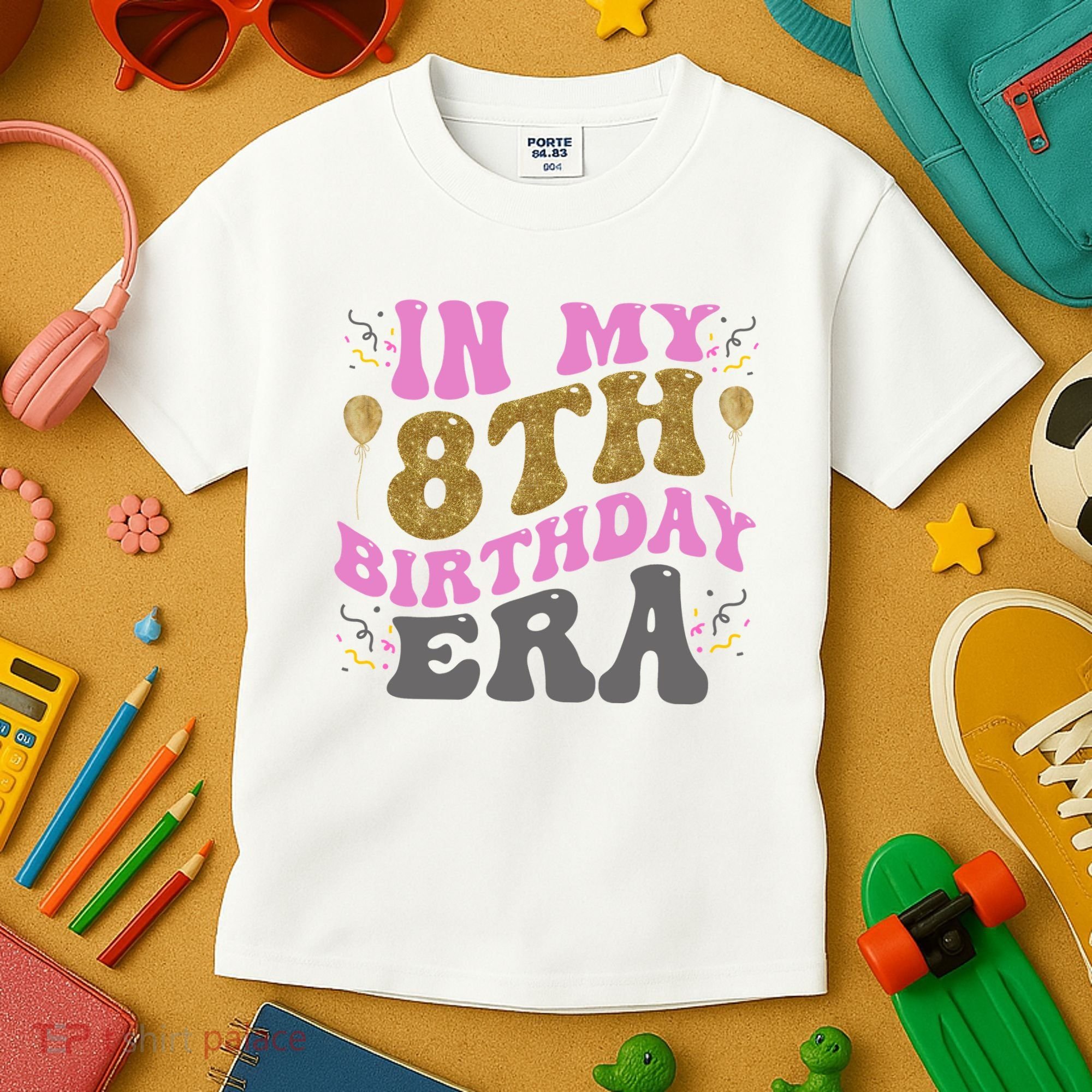 In My 8th Birthday Era Party Kids T-Shirt