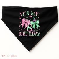 It's My 8th Birthday Witch Green 8 Year Old  USA-Made Doggie Bandana thumb 0