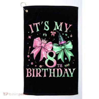 It's My 8th Birthday Witch Green 8 Year Old  Golf Towel