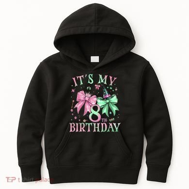 It's My 8th Birthday Witch Green 8 Year Old  Kids Hoodie