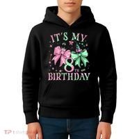 It's My 8th Birthday Witch Green 8 Year Old  Kids Hoodie thumb 4