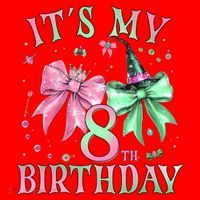 It's My 8th Birthday Witch Green 8 Year Old  Santa Hat thumb 1