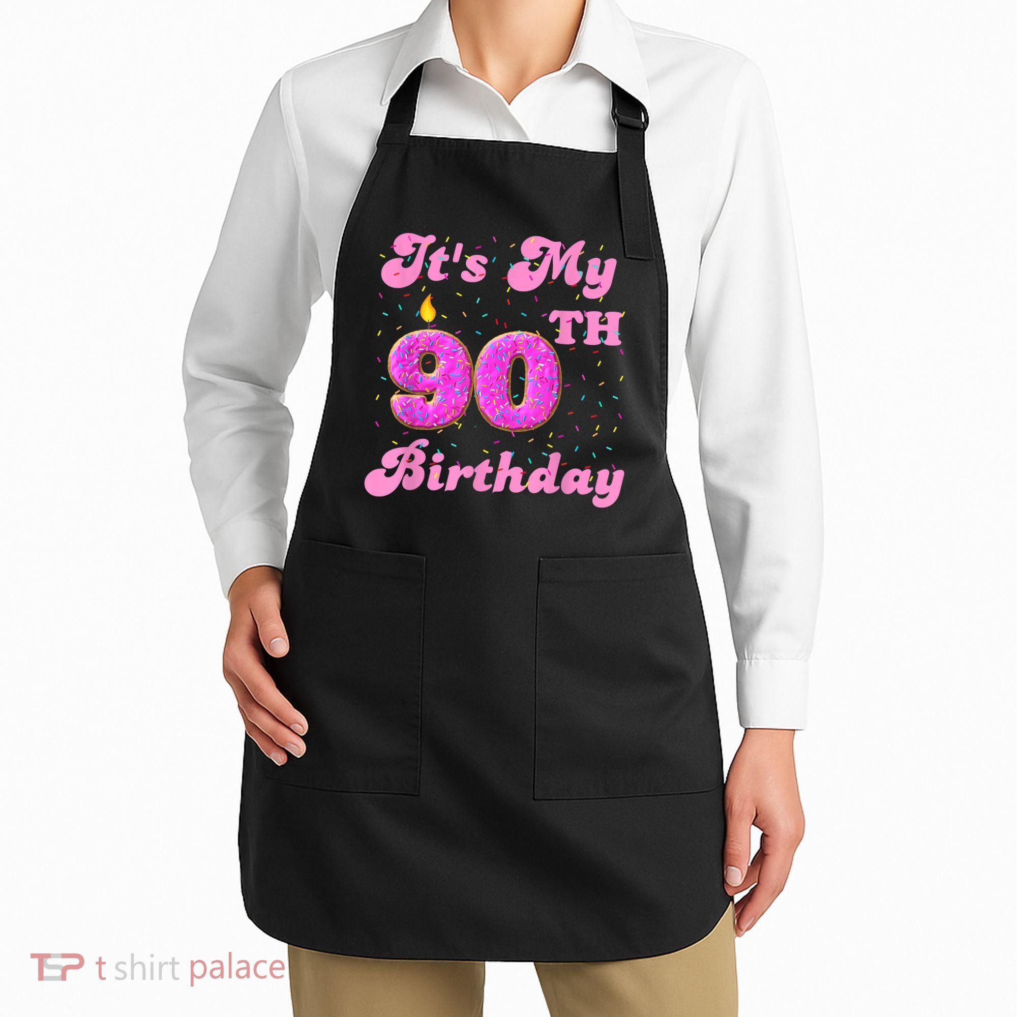 It's My 90th Birthday Donut 90 Years Old Bday Apron