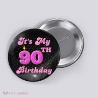 It's My 90th Birthday Donut 90 Years Old Bday Button thumb 0