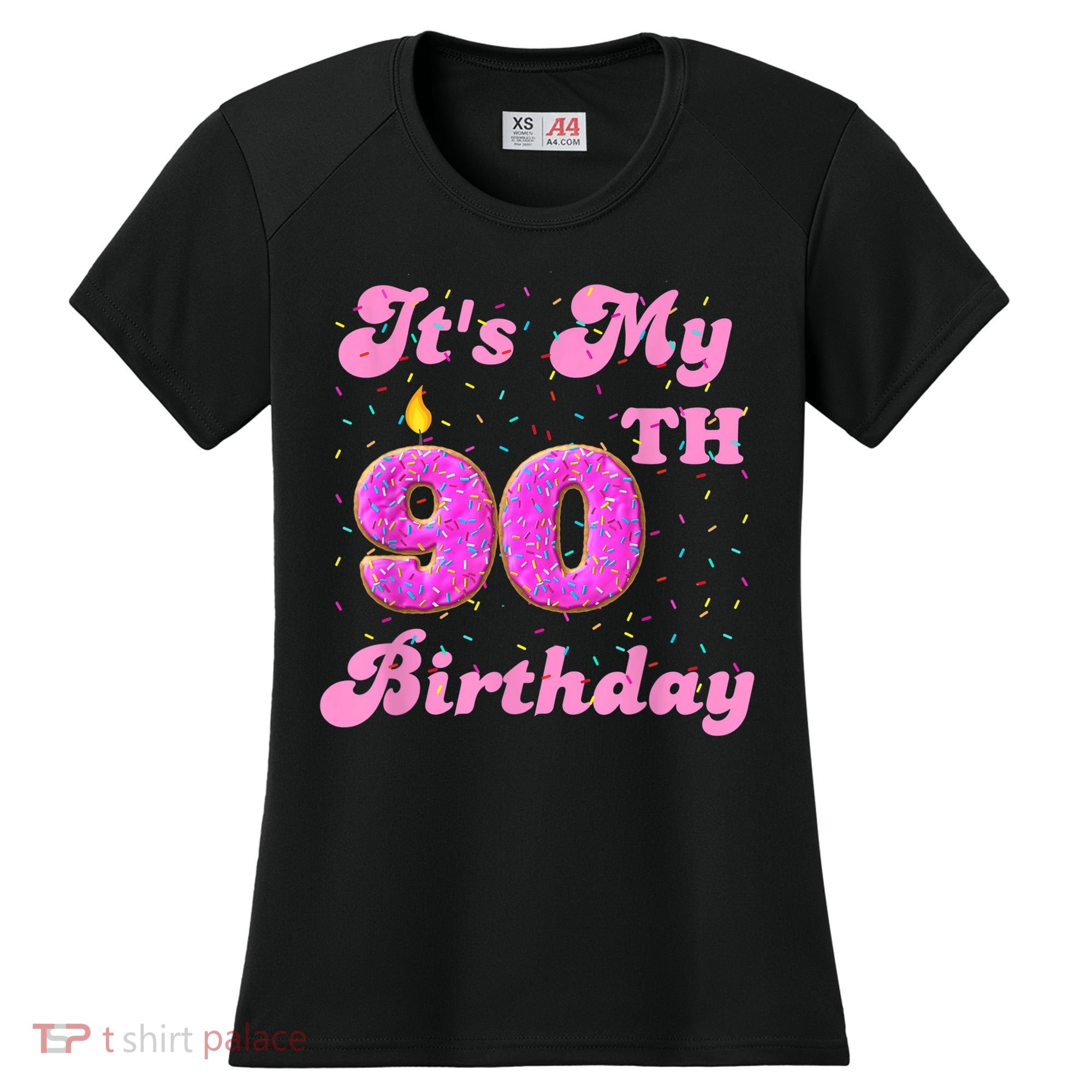 It's My 90th Birthday Donut 90 Years Old Bday Women's Cooling Performance Crew T-Shirt