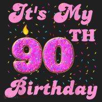 It's My 90th Birthday Donut 90 Years Old Bday Women's Cooling Performance Crew T-Shirt thumb 2