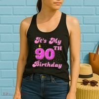 It's My 90th Birthday Donut 90 Years Old Bday Women's Tank Top thumb 2