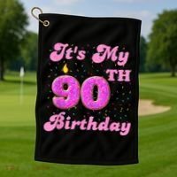 It's My 90th Birthday Donut 90 Years Old Bday Golf Towel thumb 1