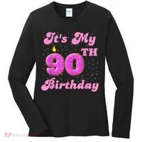 It's My 90th Birthday Donut 90 Years Old Bday Women's Long Sleeve Shirt thumb 0