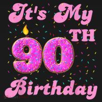 It's My 90th Birthday Donut 90 Years Old Bday Women's Long Sleeve Shirt thumb 2