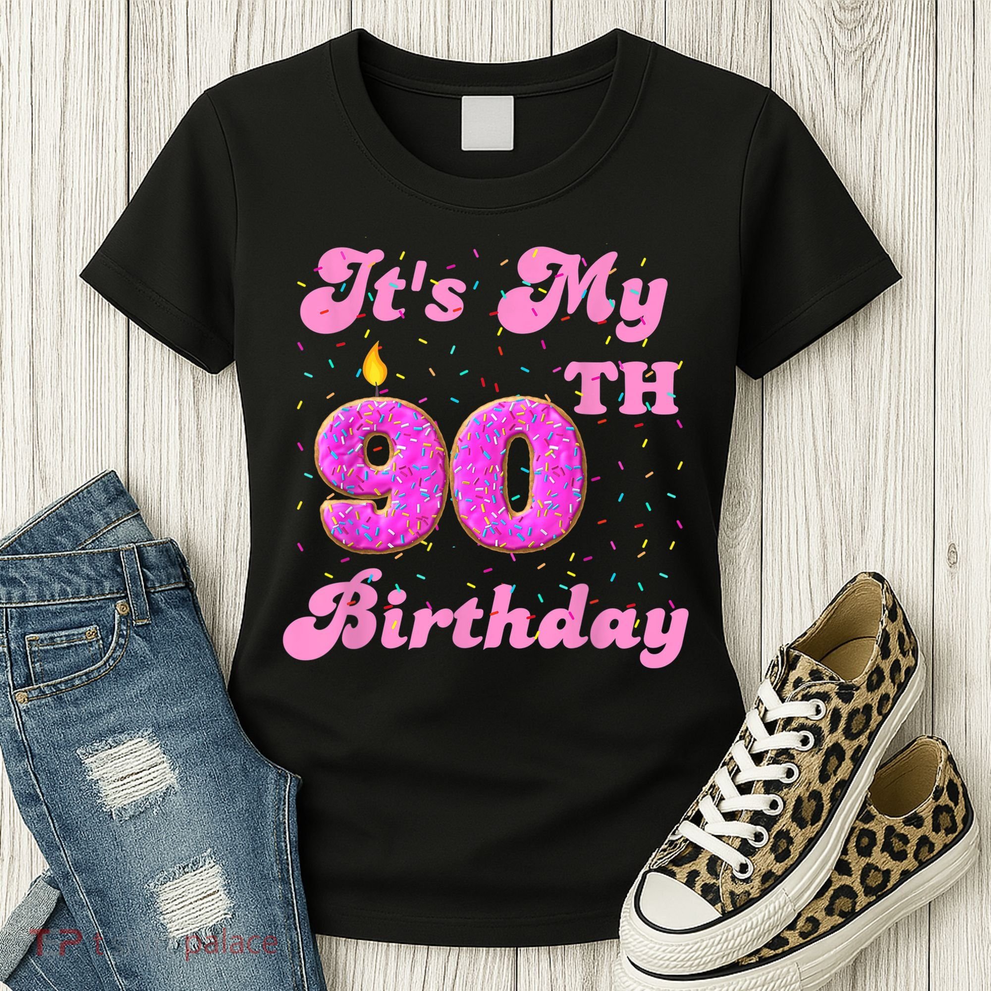 It's My 90th Birthday Donut 90 Years Old Bday Women's T-Shirt