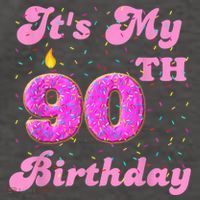 It's My 90th Birthday Donut 90 Years Old Bday Vector Backpack thumb 2