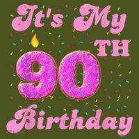 It's My 90th Birthday Donut 90 Years Old Bday The Baniff Cuffed Pom Beanie thumb 2