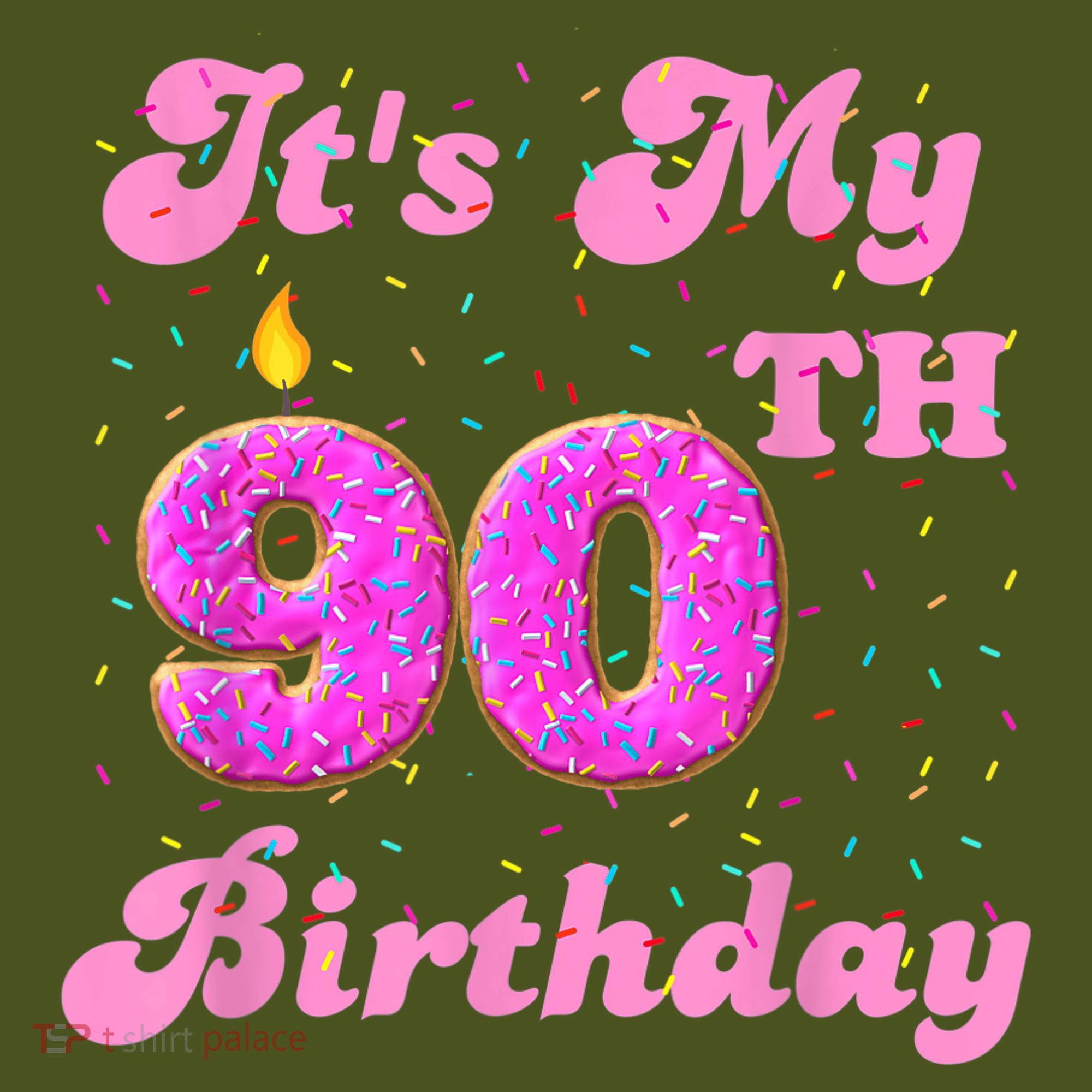 It's My 90th Birthday Donut 90 Years Old Bday The Baniff Cuffed Pom Beanie