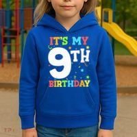 Its My 9th Birthday 9 Nine Happy Birthday Kids Hoodie thumb 3