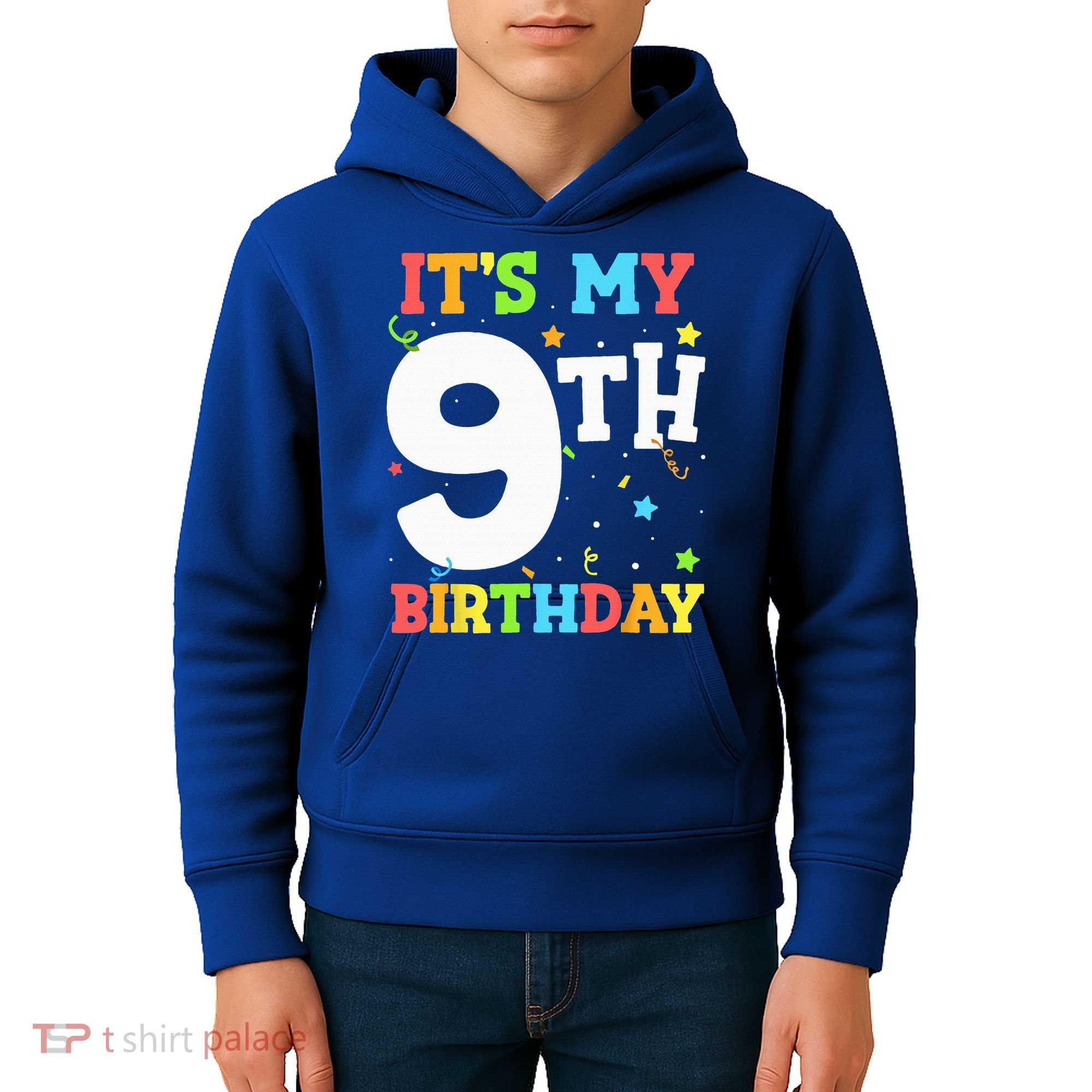 Its My 9th Birthday 9 Nine Happy Birthday Kids Hoodie