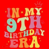 In My 9th Birthday Era Nine Years Old Birthday Gift Santa Hat thumb 1