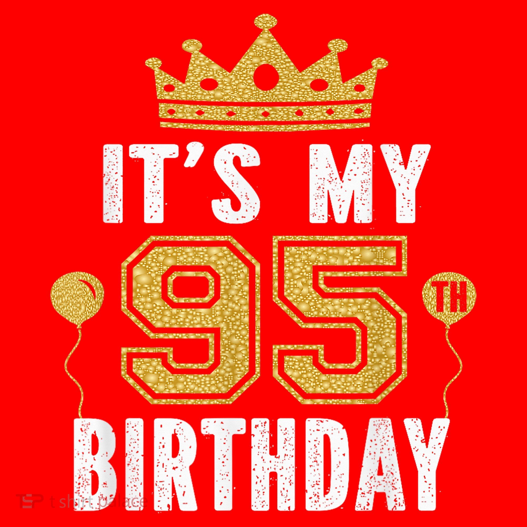 It'S My 95th Birthday For 95 Years Old Man And Woman Santa Hat