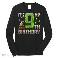 It'S My 9th Birthday 9 Year Old Gamer Pixel Birthday Boy Long Sleeve Shirt thumb 0