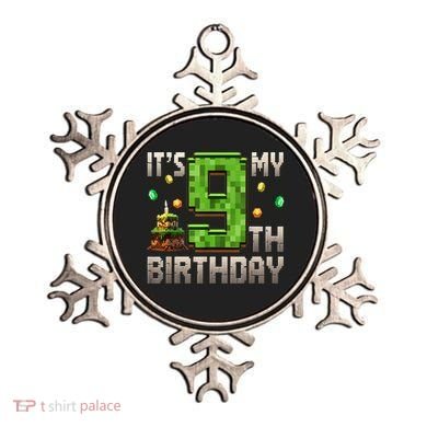It'S My 9th Birthday 9 Year Old Gamer Pixel Birthday Boy Ornament