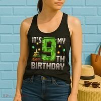 It'S My 9th Birthday 9 Year Old Gamer Pixel Birthday Boy Women's Tank Top thumb 2