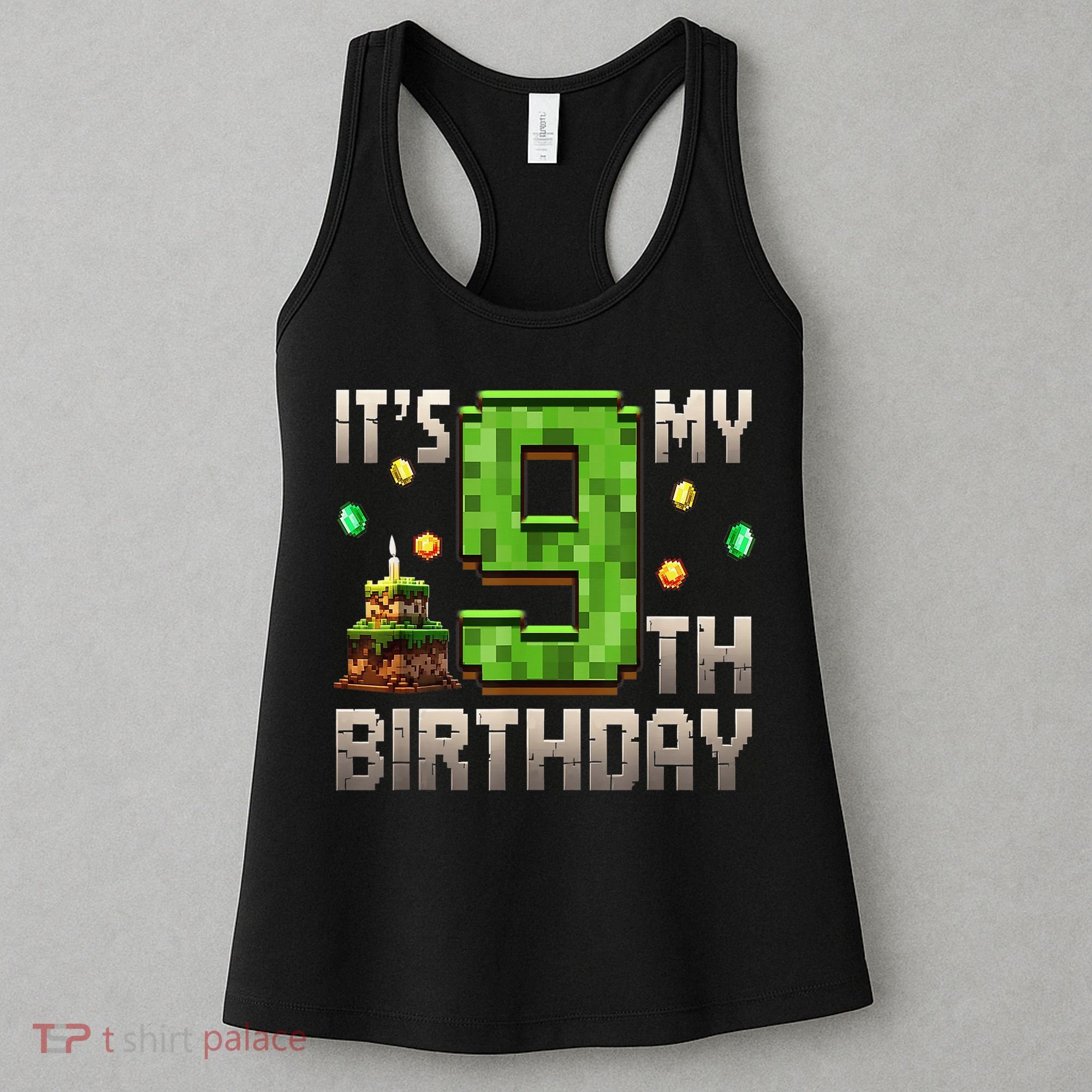It'S My 9th Birthday 9 Year Old Gamer Pixel Birthday Boy Women's Tank Top