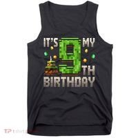 It'S My 9th Birthday 9 Year Old Gamer Pixel Birthday Boy Tank Top thumb 0