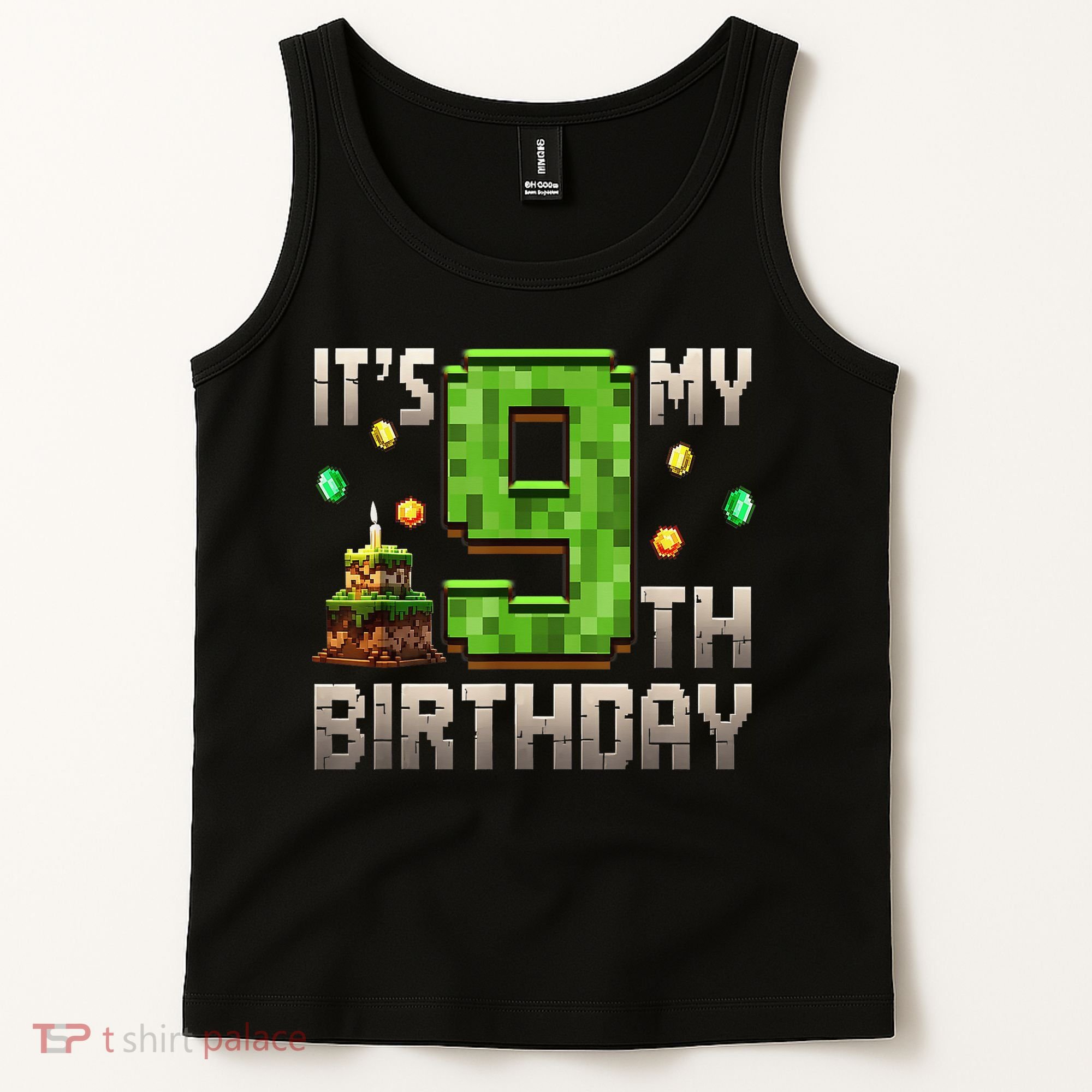 It'S My 9th Birthday 9 Year Old Gamer Pixel Birthday Boy Tank Top
