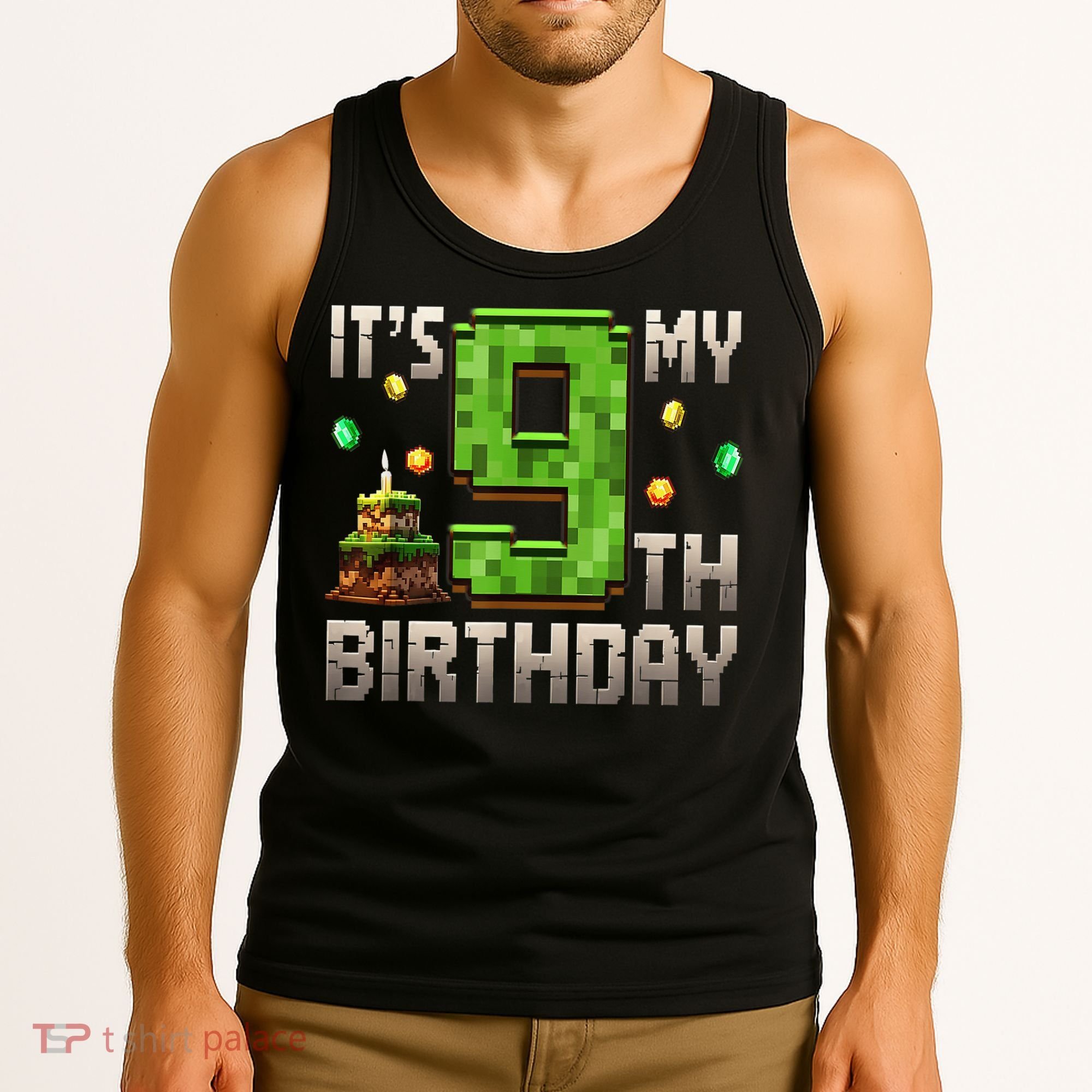 It'S My 9th Birthday 9 Year Old Gamer Pixel Birthday Boy Tank Top