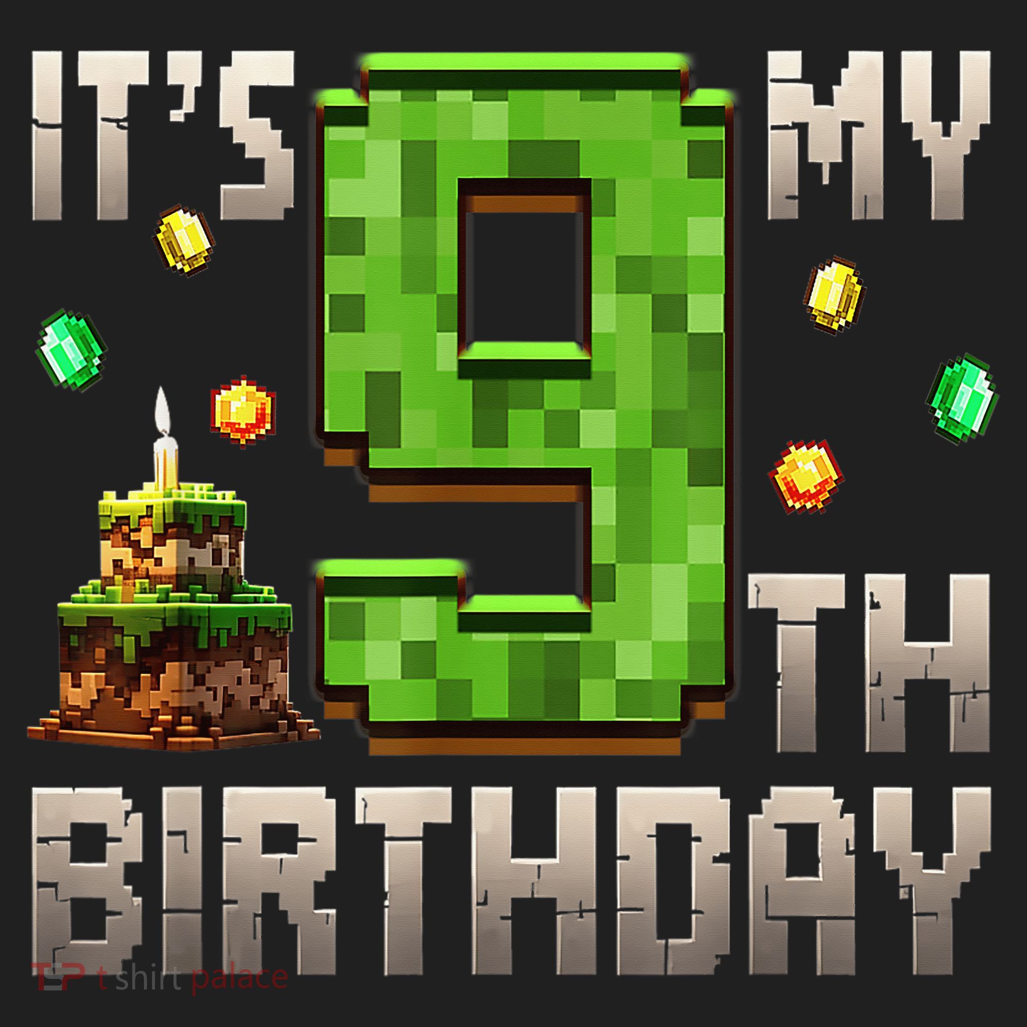 It'S My 9th Birthday 9 Year Old Gamer Pixel Birthday Boy Golf Towel