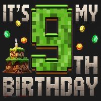 It'S My 9th Birthday 9 Year Old Gamer Pixel Birthday Boy Women's Long Sleeve Shirt thumb 2