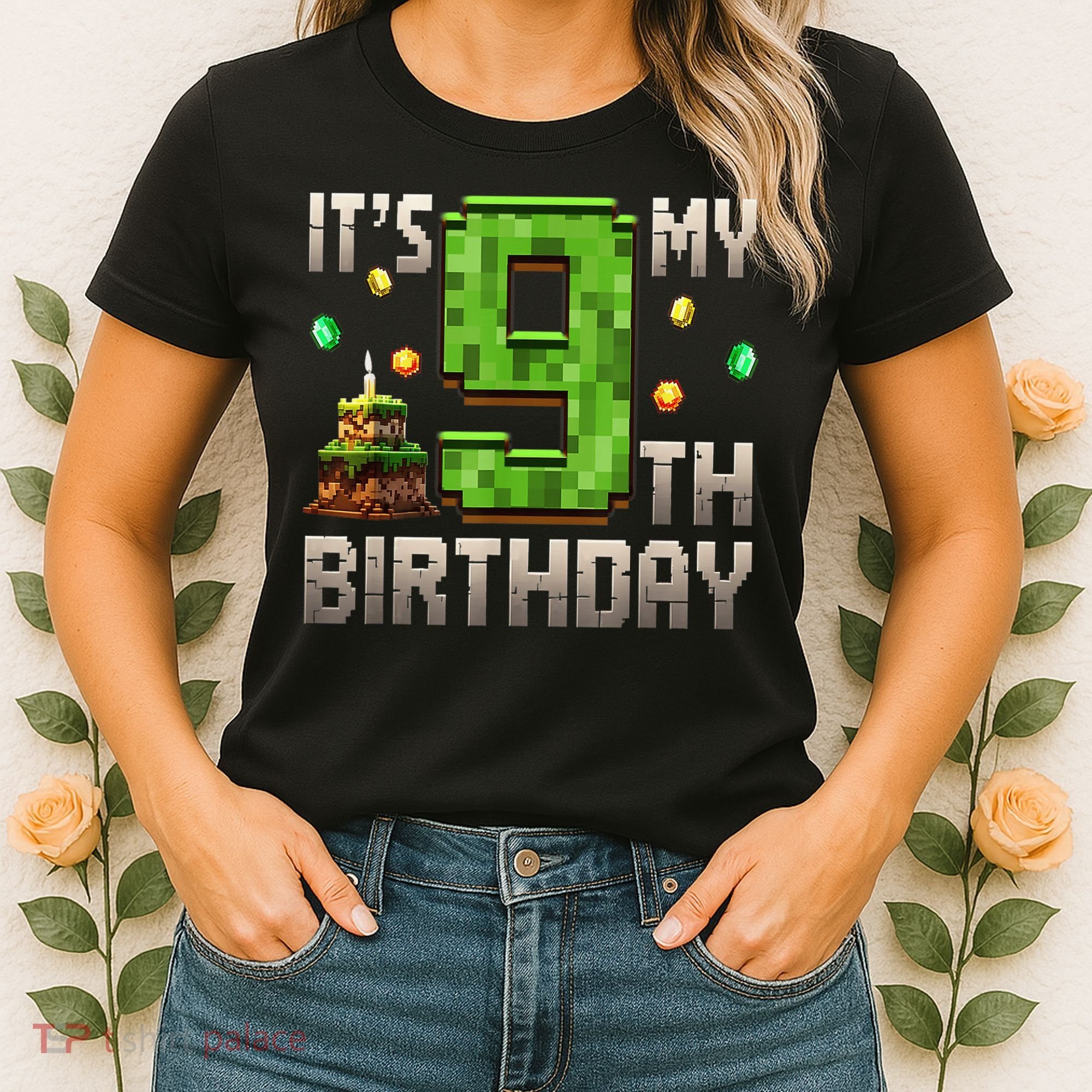 It'S My 9th Birthday 9 Year Old Gamer Pixel Birthday Boy Women's T-Shirt
